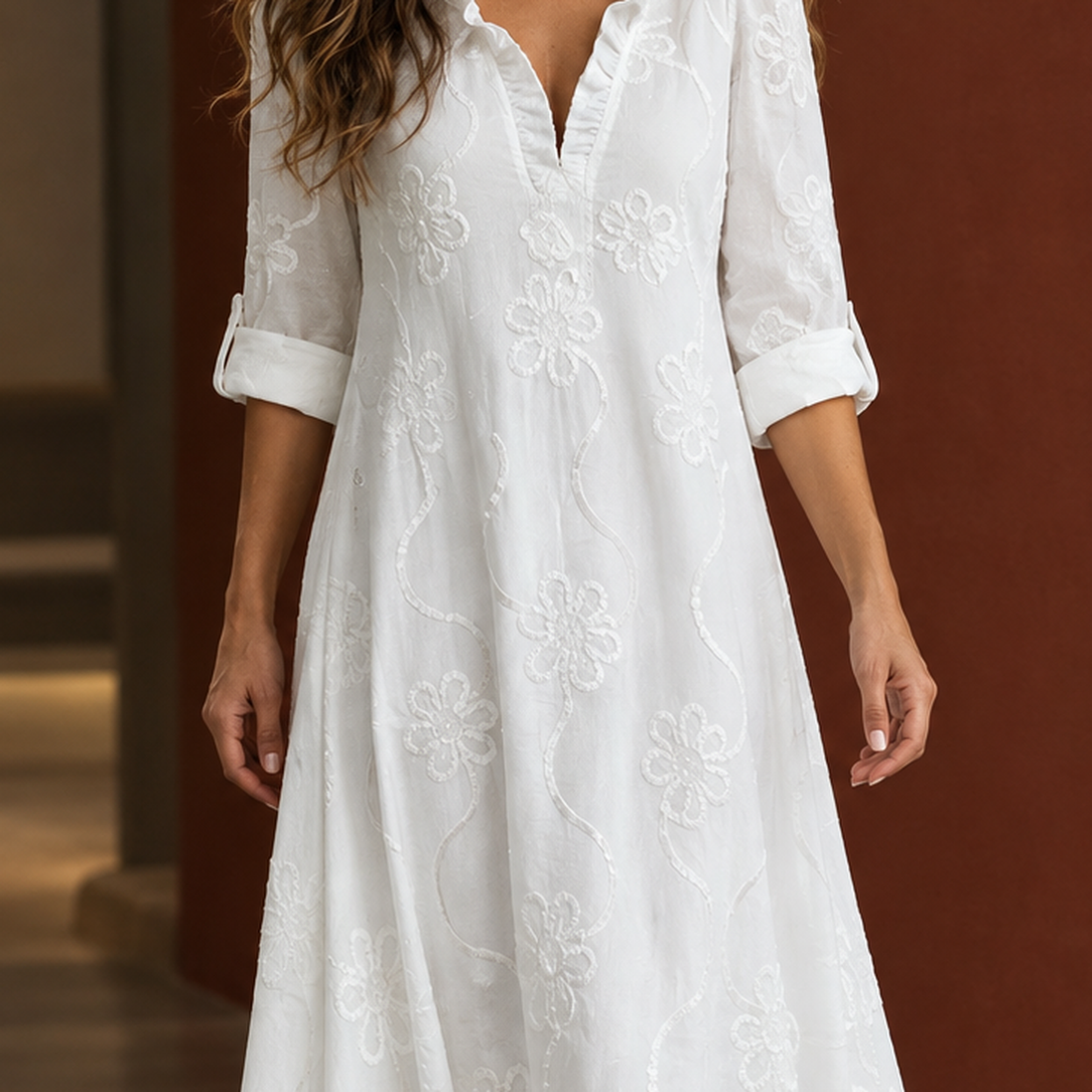 Dahlia-Sage Embroidered Dress - Lead Product Detail