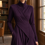 Seraphina-Pearl Draped Turtleneck Dress - Lead Product Detail