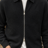 Lancelot-Grey Textured Zip Jacket - Lead Product Detail