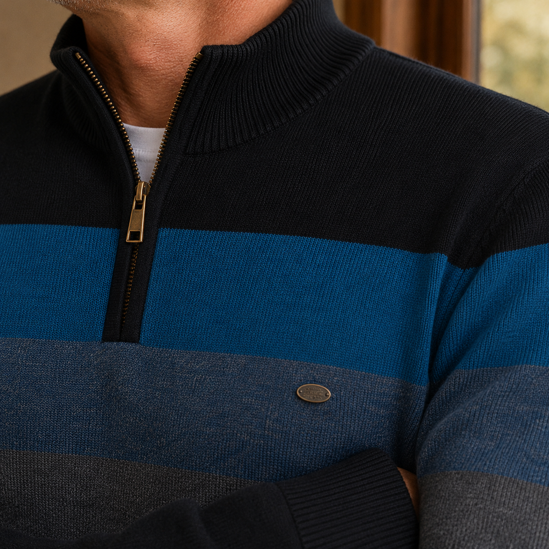 Montgomery-Grey Half-Zip Sweater - Lead Product Detail