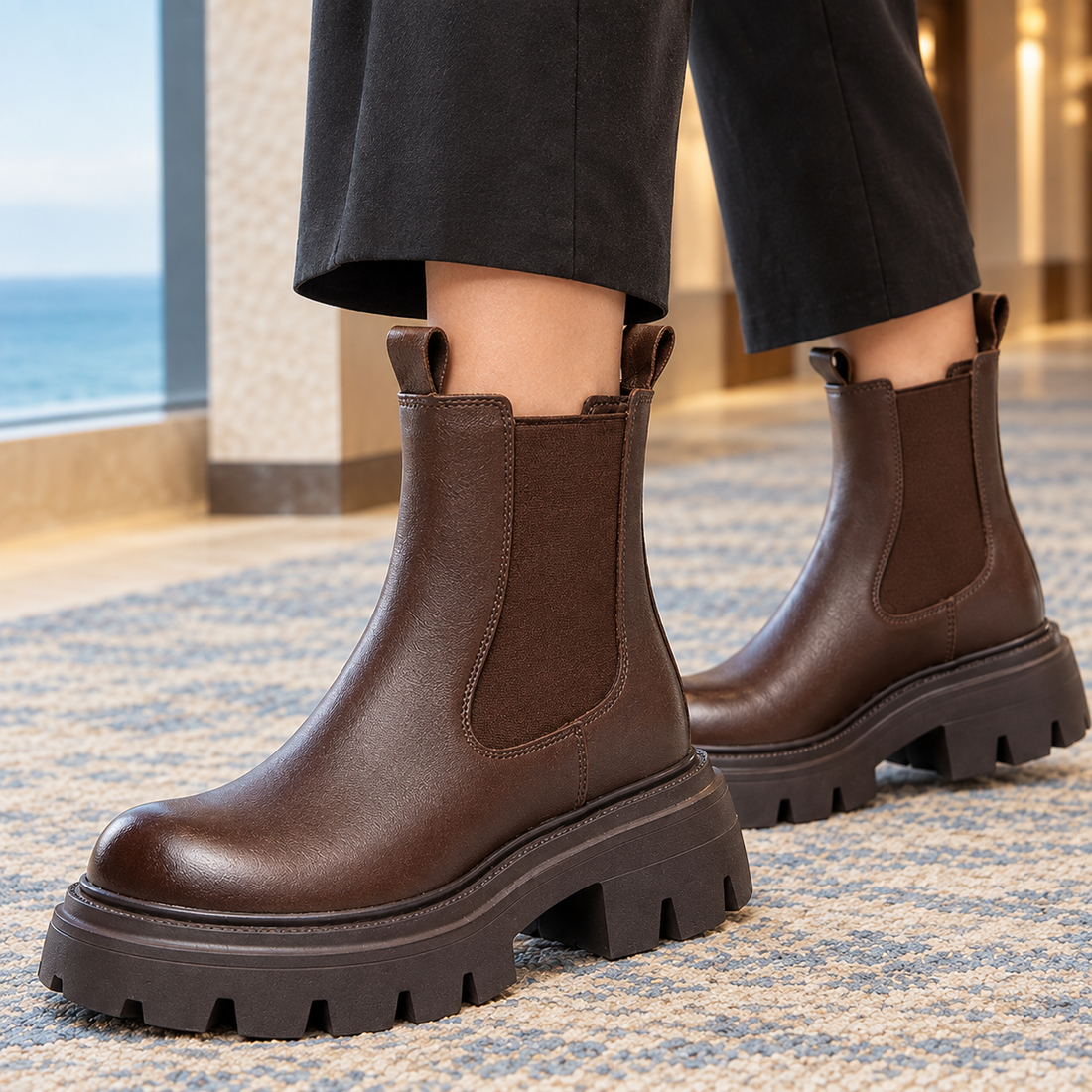 Fornari Platform Chelsea Boots - Lead Product Detail