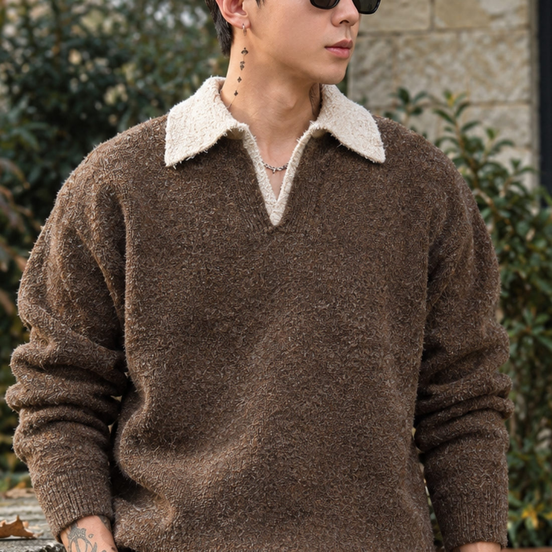 Orson-Cole Contrast Collar Sweater - Lead Product Detail