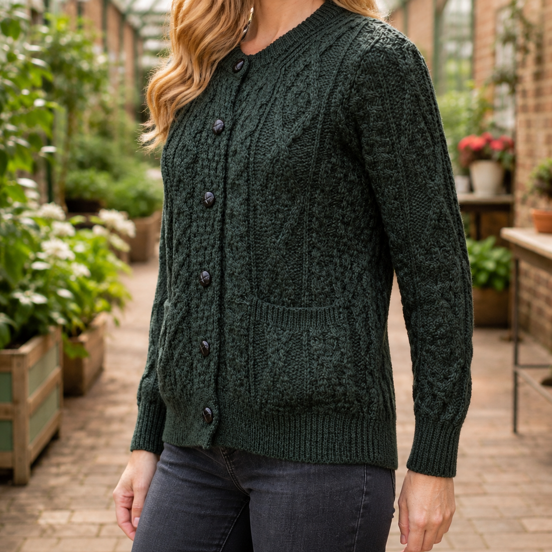 Fenella Aran Sweater - Lead Alternate View