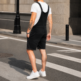 Caleb Distressed Denim Overalls - Lead Alternate View