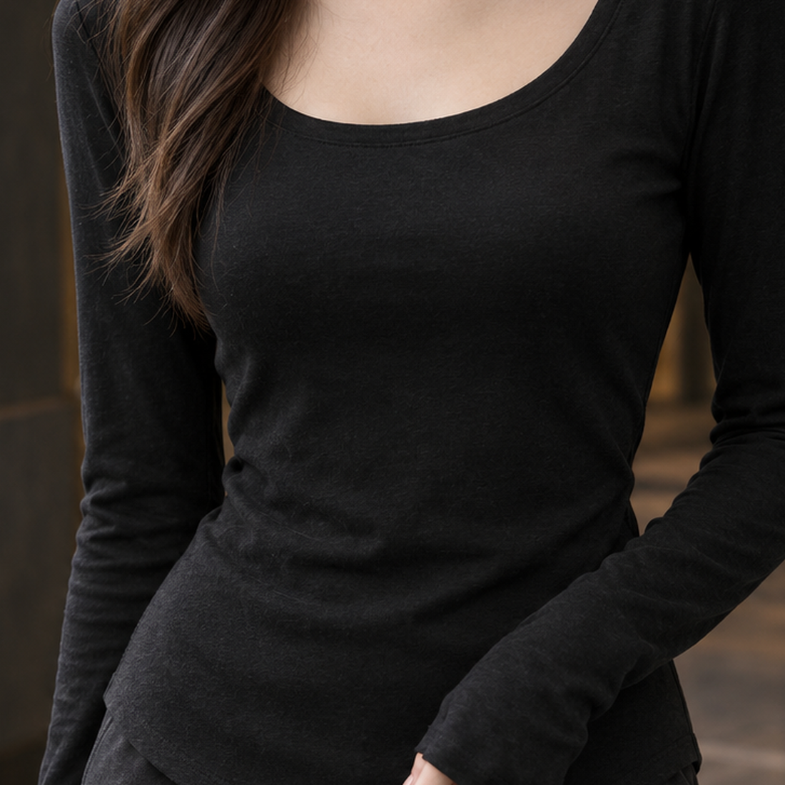 Roseline-Marie Scoop Neck Top - Lead Product Detail