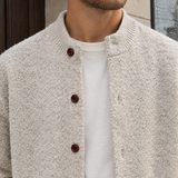 Malcolm-Grey Stand Collar Cardigan - Lead Product Detail