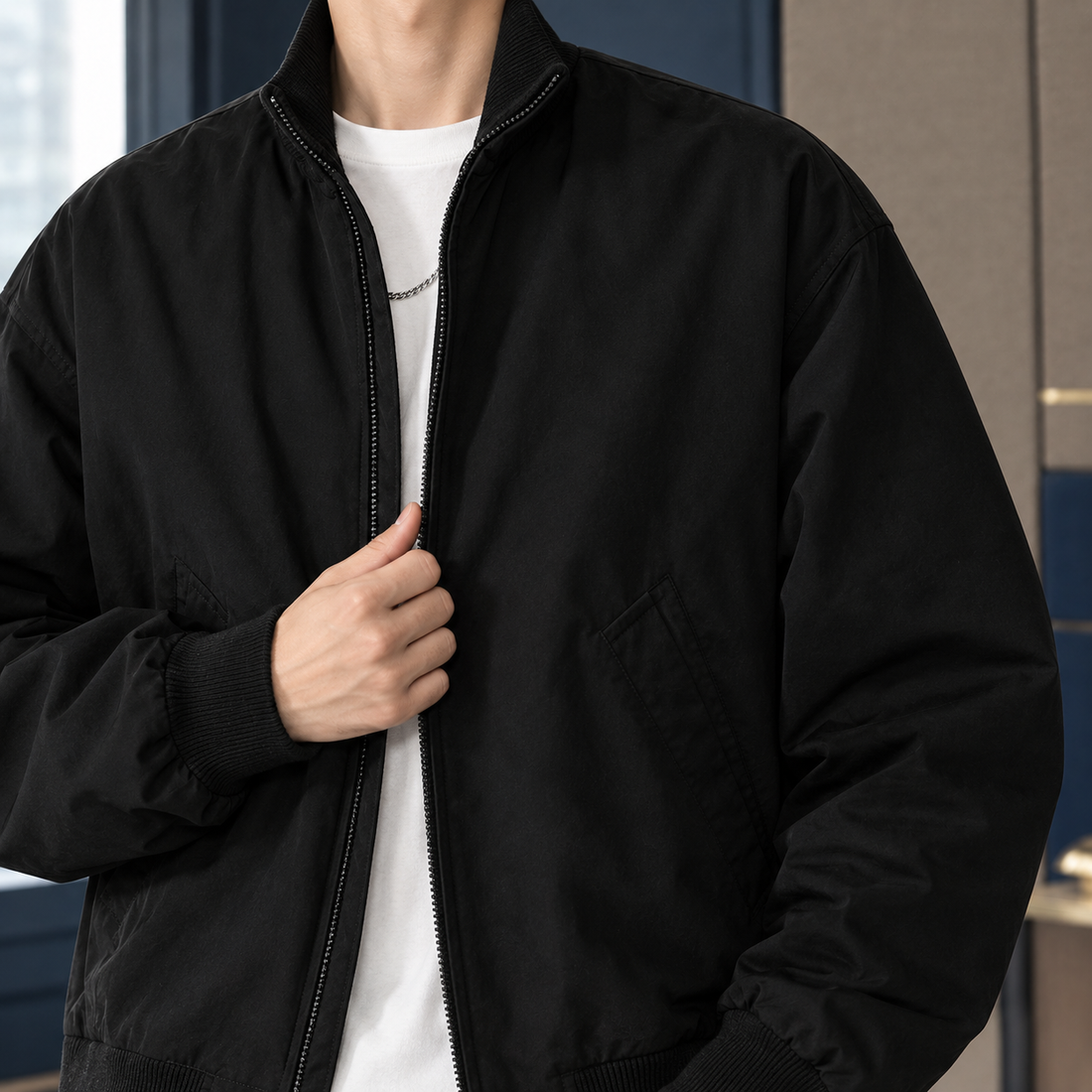 Dylan Bomber Jacket - Lead Product Detail