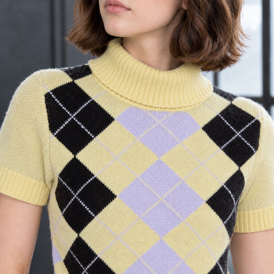 Flavia-Sage Argyle Top - Lead Product Detail