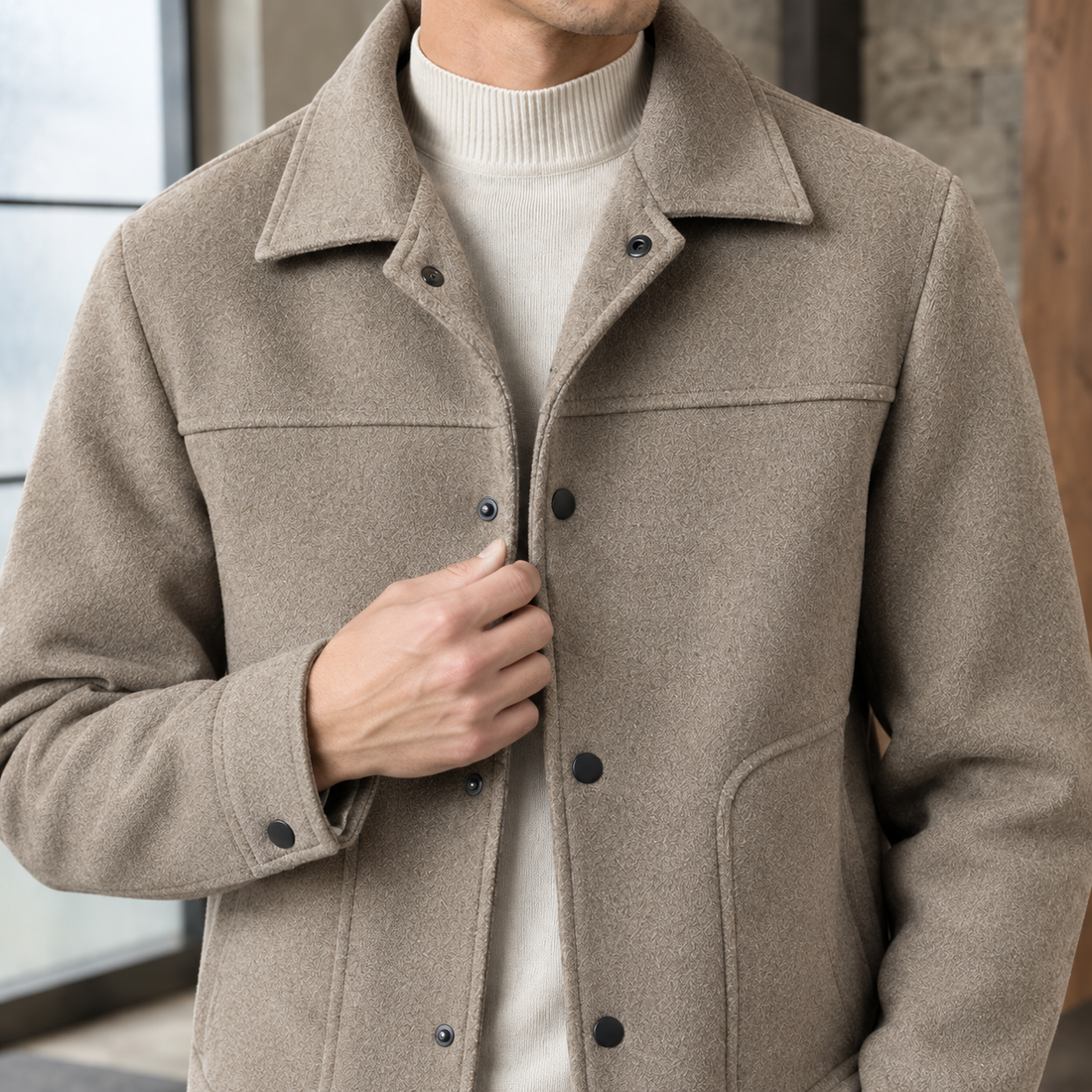Andrew Snap Front Jacket - Lead Product Detail