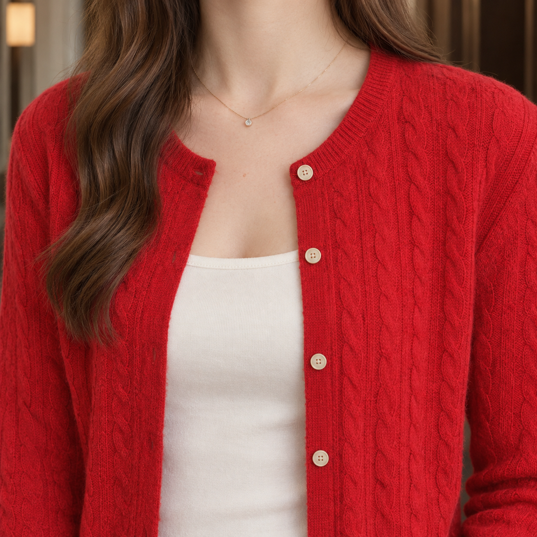 Caitlin-Lane Cable Knit Cardigan - Lead Product Detail