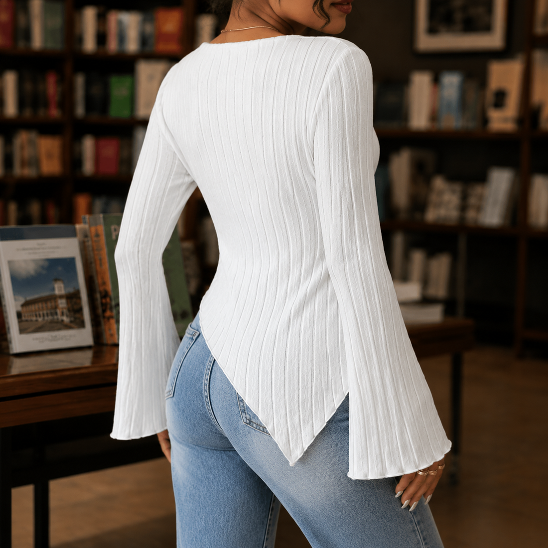 Sofia-Jade Cowl Neck Top - Lead Alternate View