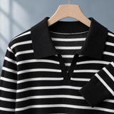 Vera-Marie Striped Polo Sweater - Lead Product Detail