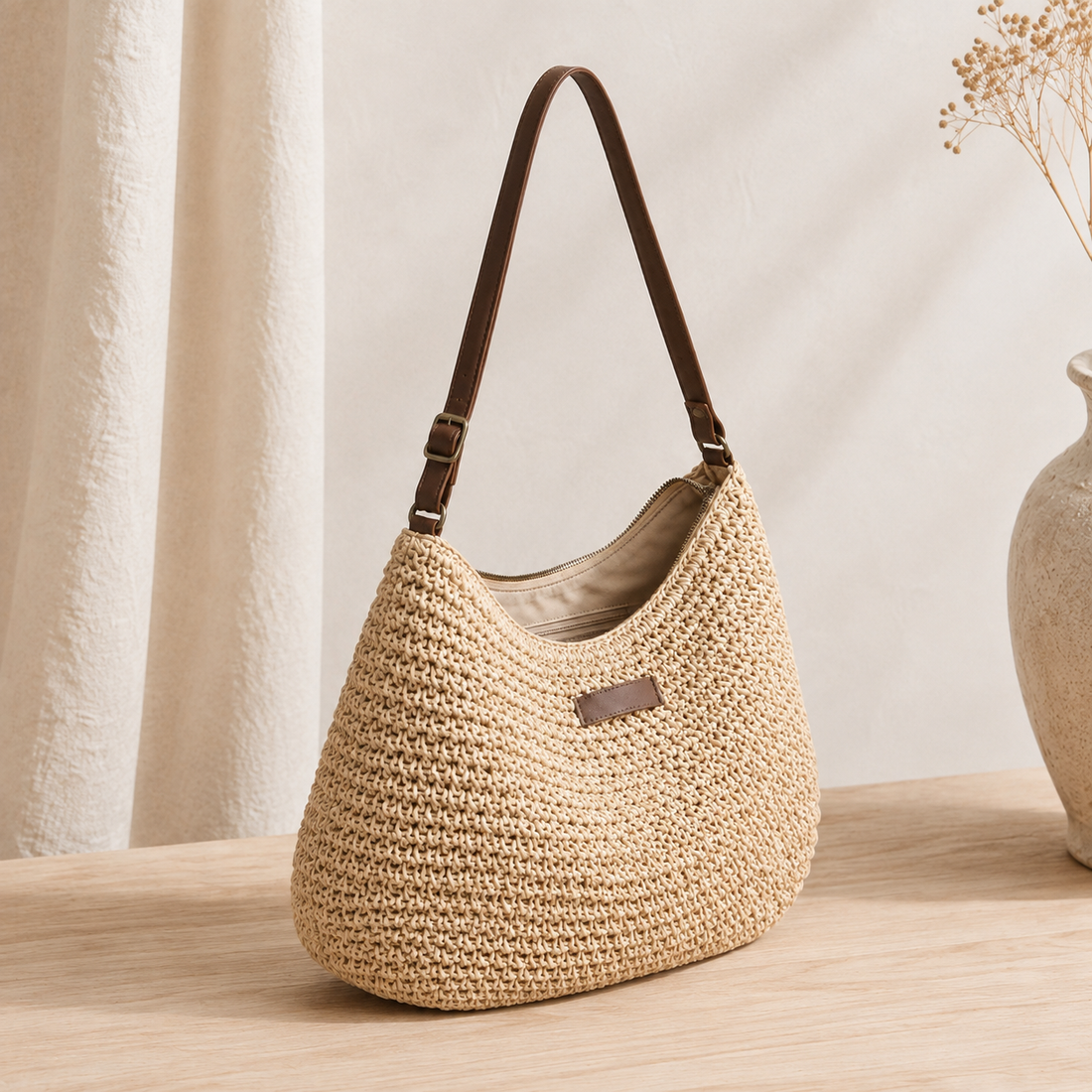 Carrera Woven Hobo Bag - Lead Alternate View