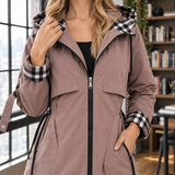 Juliet-June Check Trim Jacket - Lead Product Detail