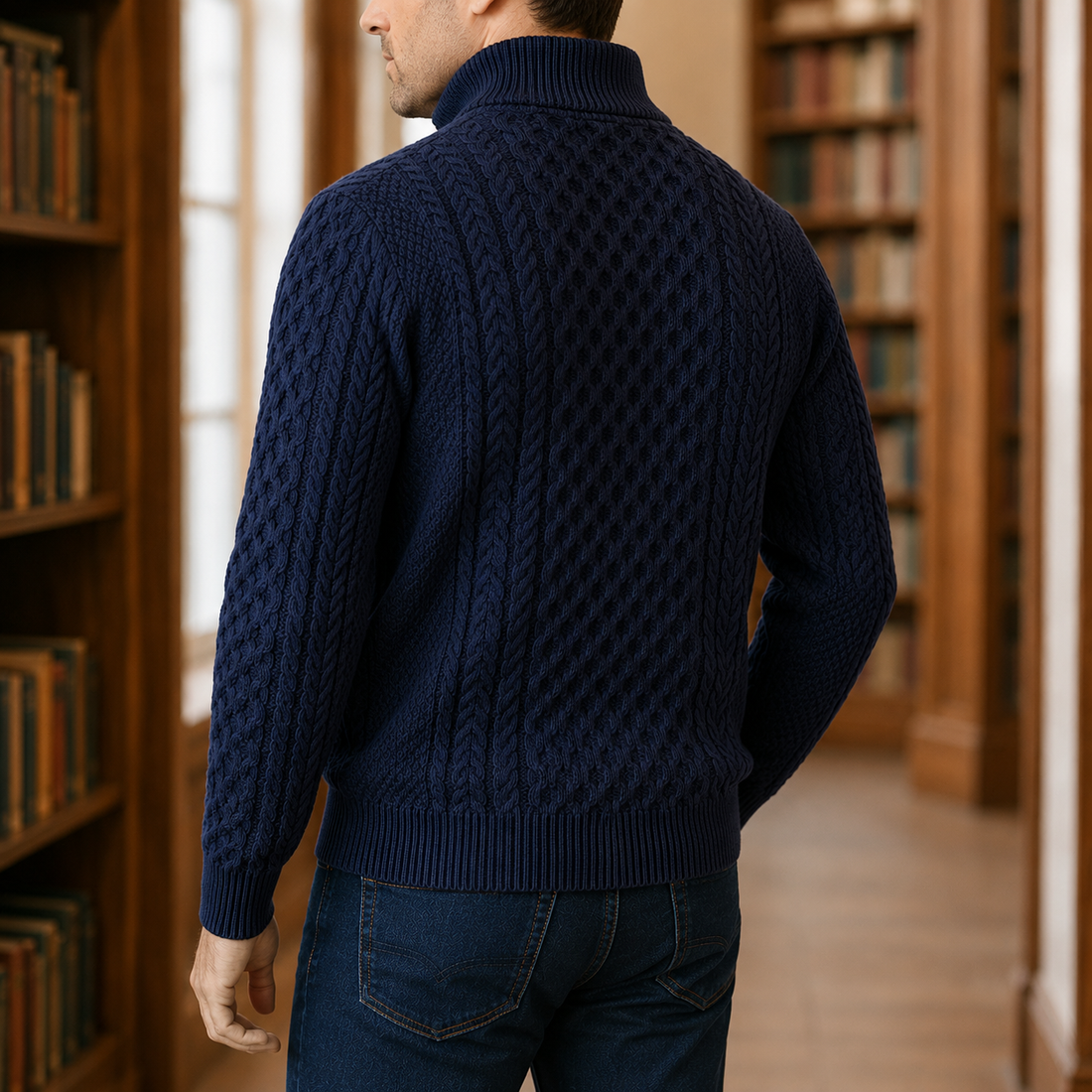 Graham Merino Wool Sweater - Lead Alternate View
