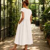 Estella Gathered Midi Dress - Lead Alternate View