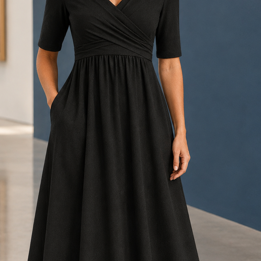 Demelza-Grace Wrap Midi Dress - Lead Product Detail