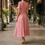 Faye Lace Midi Dress - Lead Alternate View