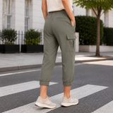Florence-Kate Cropped Cargo Joggers - Lead Alternate View