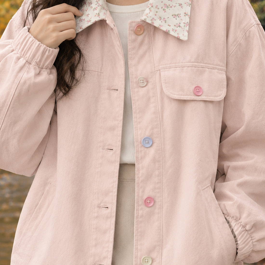Tiphaine-Mae Contrast Collar Jacket - Lead Product Detail