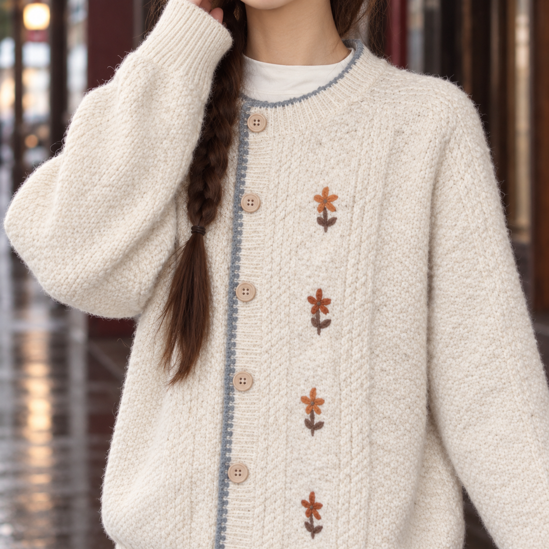 Aurore-Pearl Floral Cardigan - Lead Product Detail
