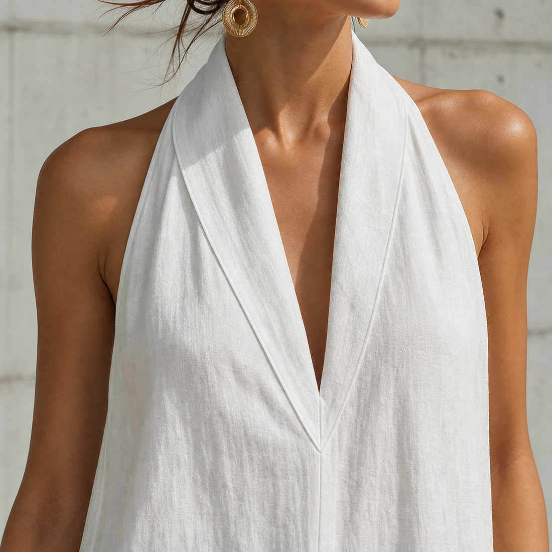 Arletta-Sage Halterneck Jumpsuit - Lead Product Detail