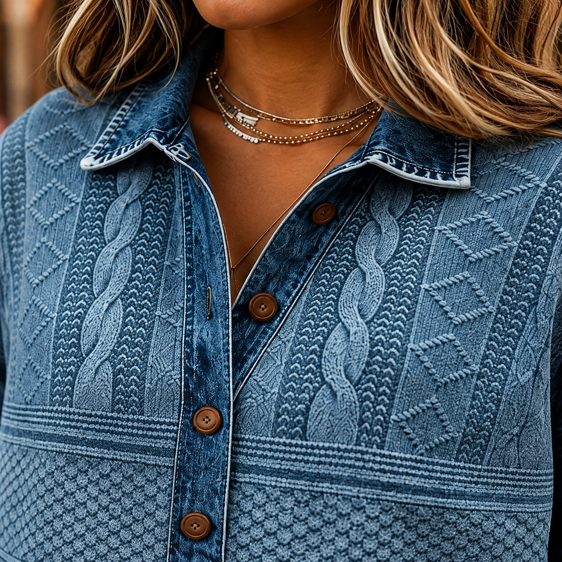 Celeste-Grace Collared Top - Lead Product Detail