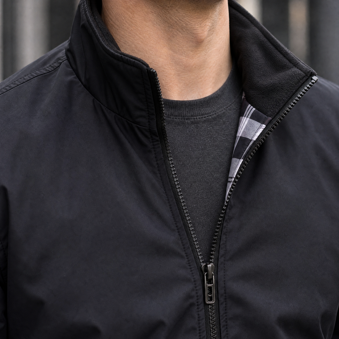 Oscar-York Stand Collar Jacket - Lead Product Detail