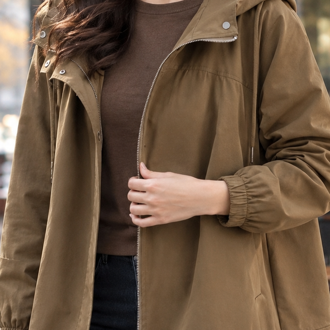 Bernadette-Jade Hooded Jacket - Lead Product Detail