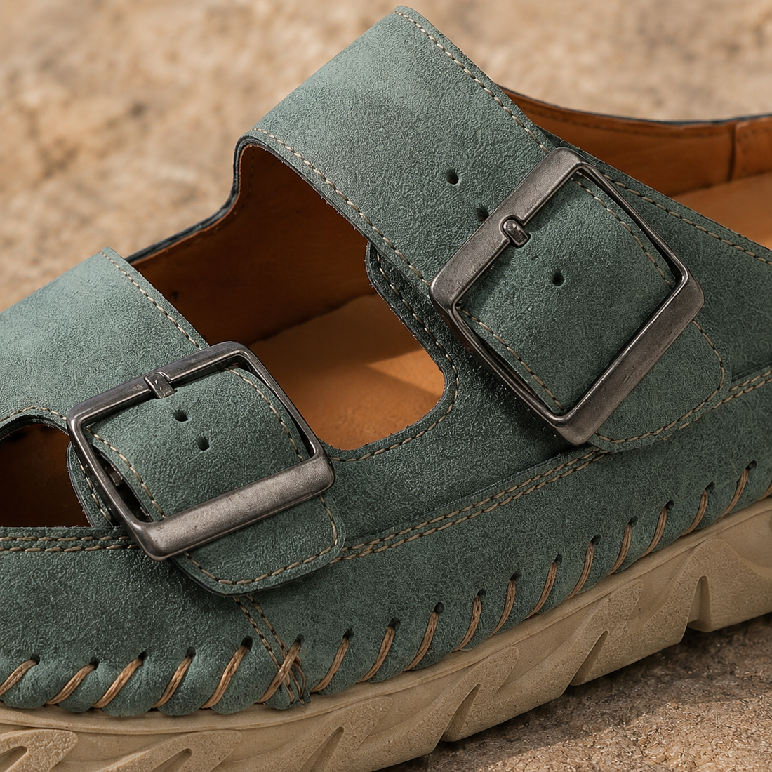 Angelini Double Buckle Mules - Lead Product Detail