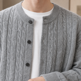 Ulric-Grey Cable Knit Cardigan - Lead Product Detail