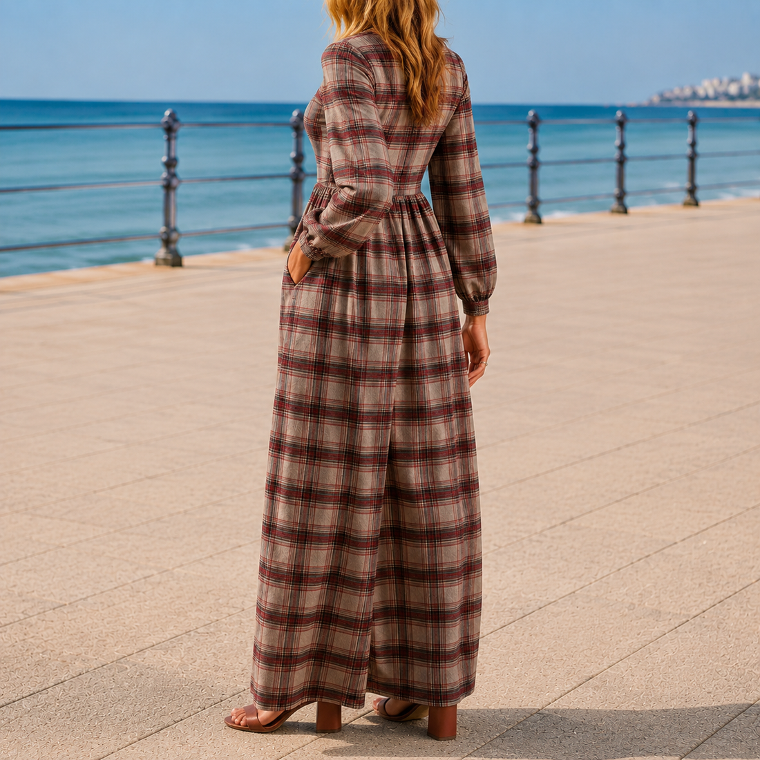 Noelle-Grace Square Neck Jumpsuit - Lead Alternate View