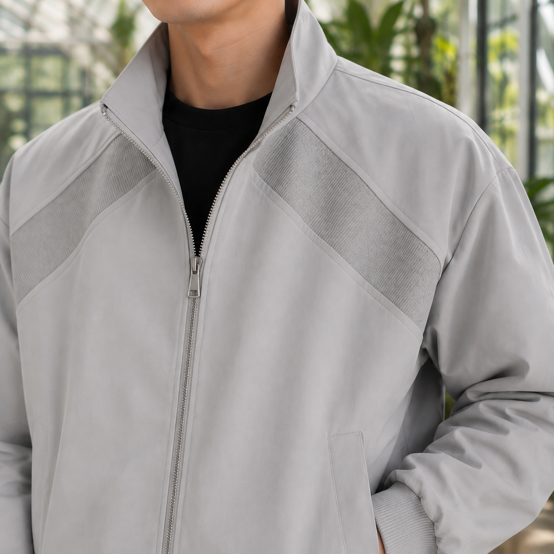 Casimir-West Stand Collar Jacket - Lead Product Detail