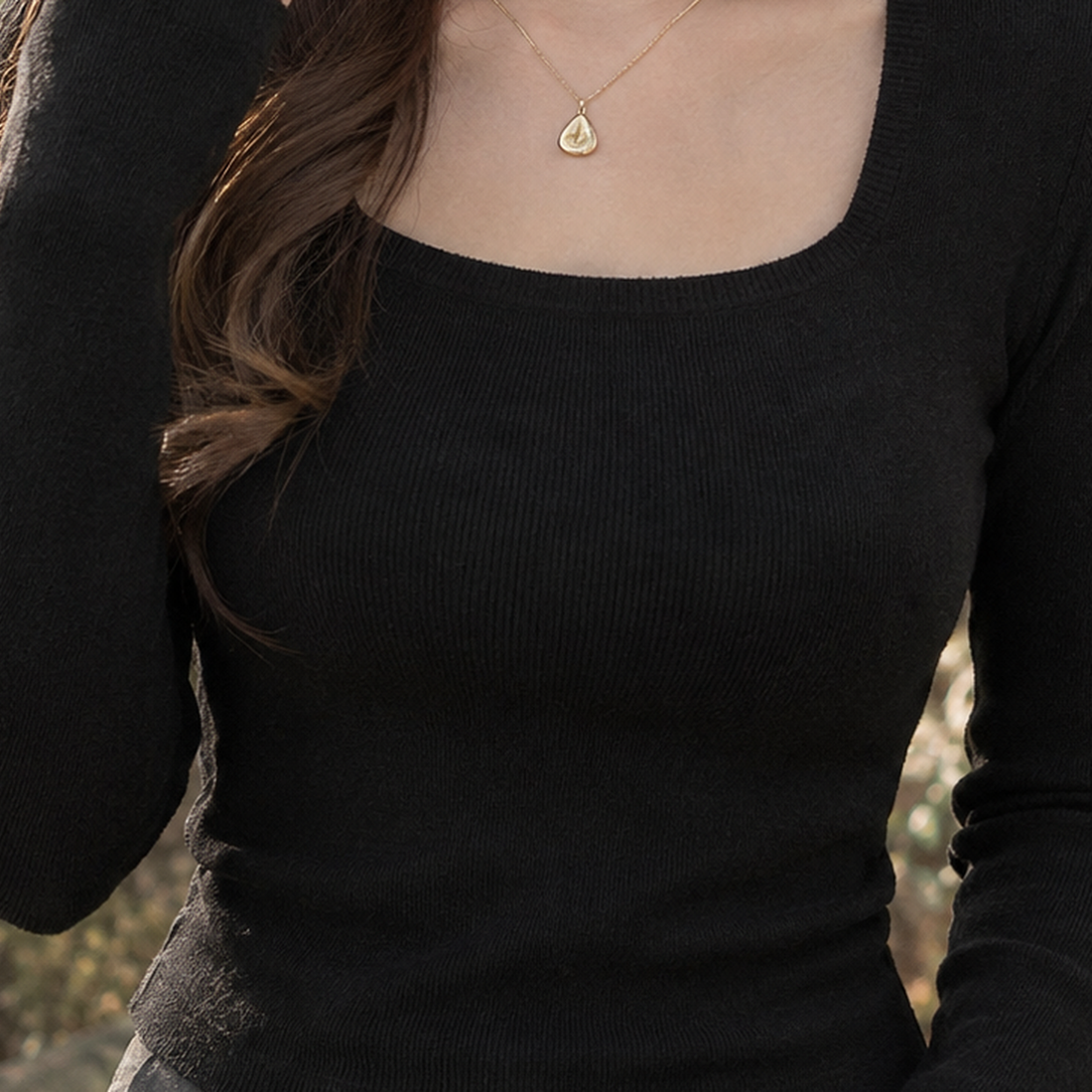 Emily-June Square Neck Sweater - Lead Product Detail