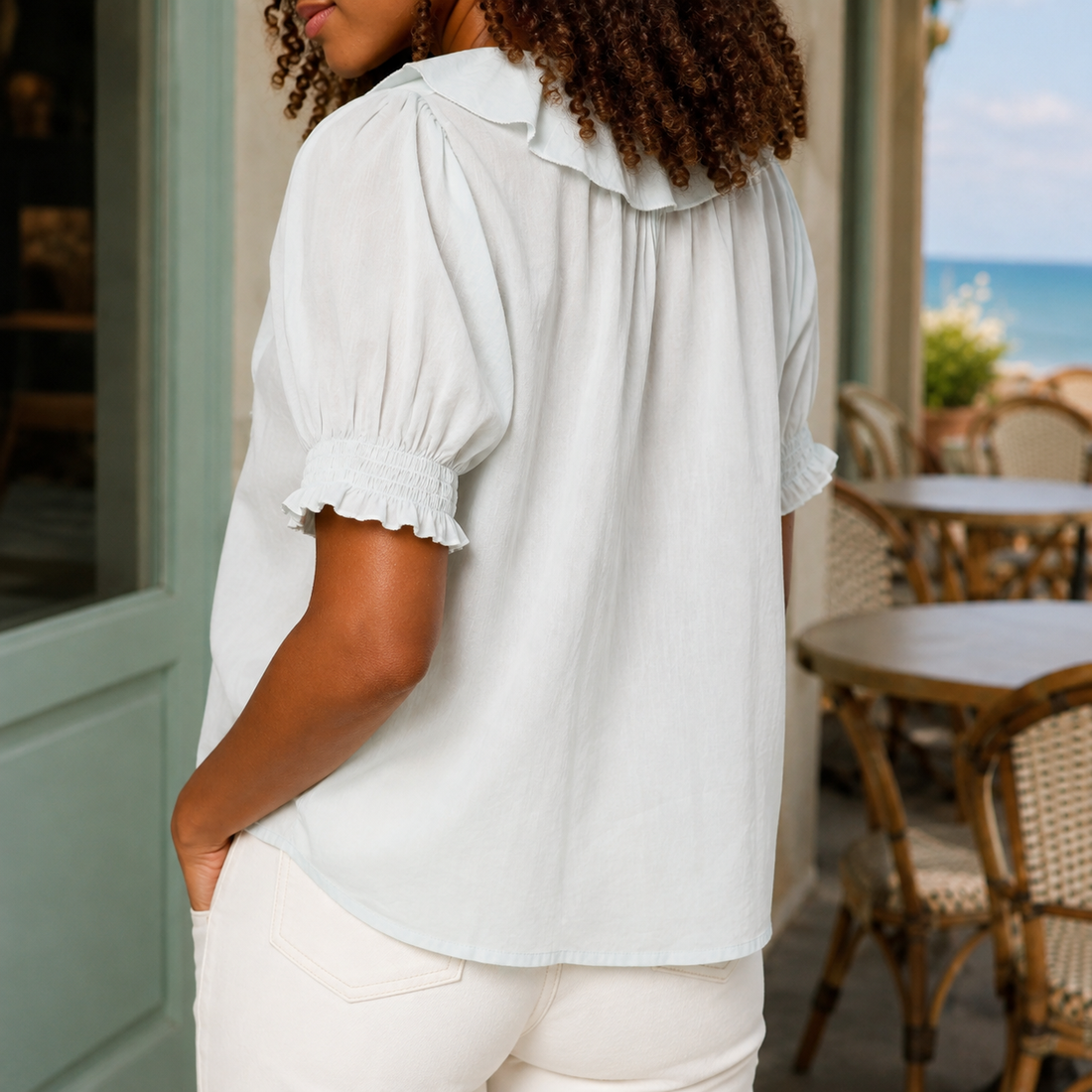 Willa Ruffle Blouse - Lead Alternate View