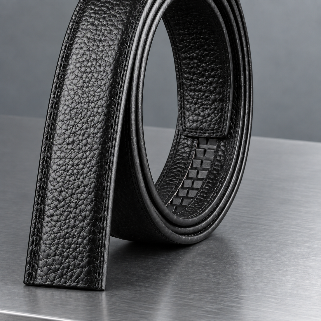 Ruggeri Pebbled Belt Strap - Lead Product Detail