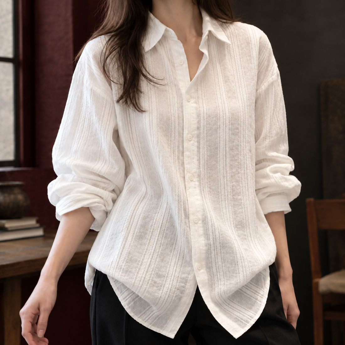 Aurore-Faye Textured Shirt - Lead Product Detail