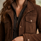 Rosalie-Claire Suede Jacket - Lead Product Detail