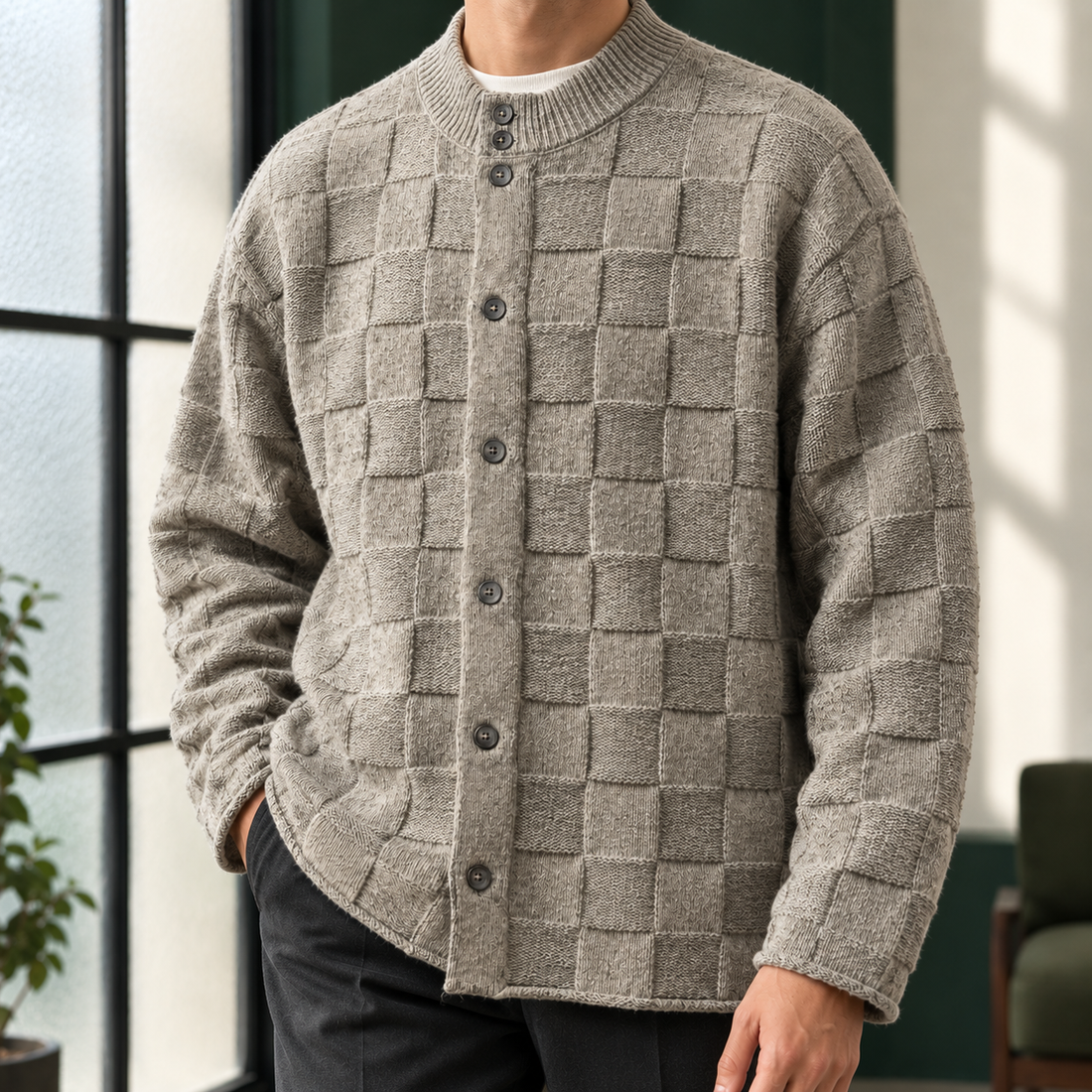 Leon-James Textured Cardigan - Lead Product Detail