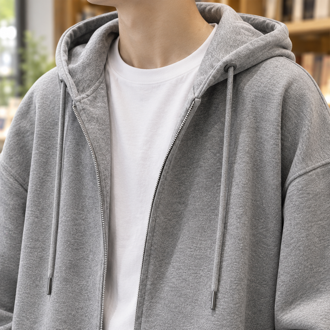 Percival-Jude Zip Hoodie - Lead Product Detail