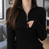 Jasmine Half Zip Top - Lead Product Detail