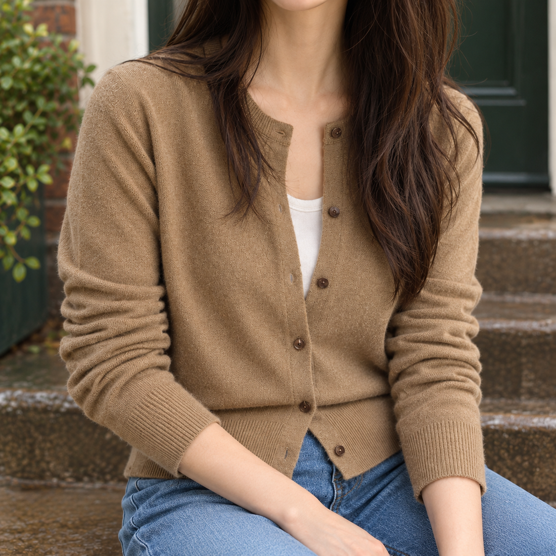 Whitney Crew Neck Cardigan - Lead Product Detail