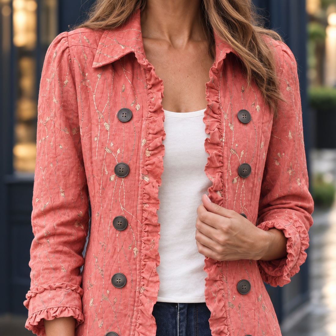 Noelle-Kate Ruffle Overshirt - Lead Product Detail