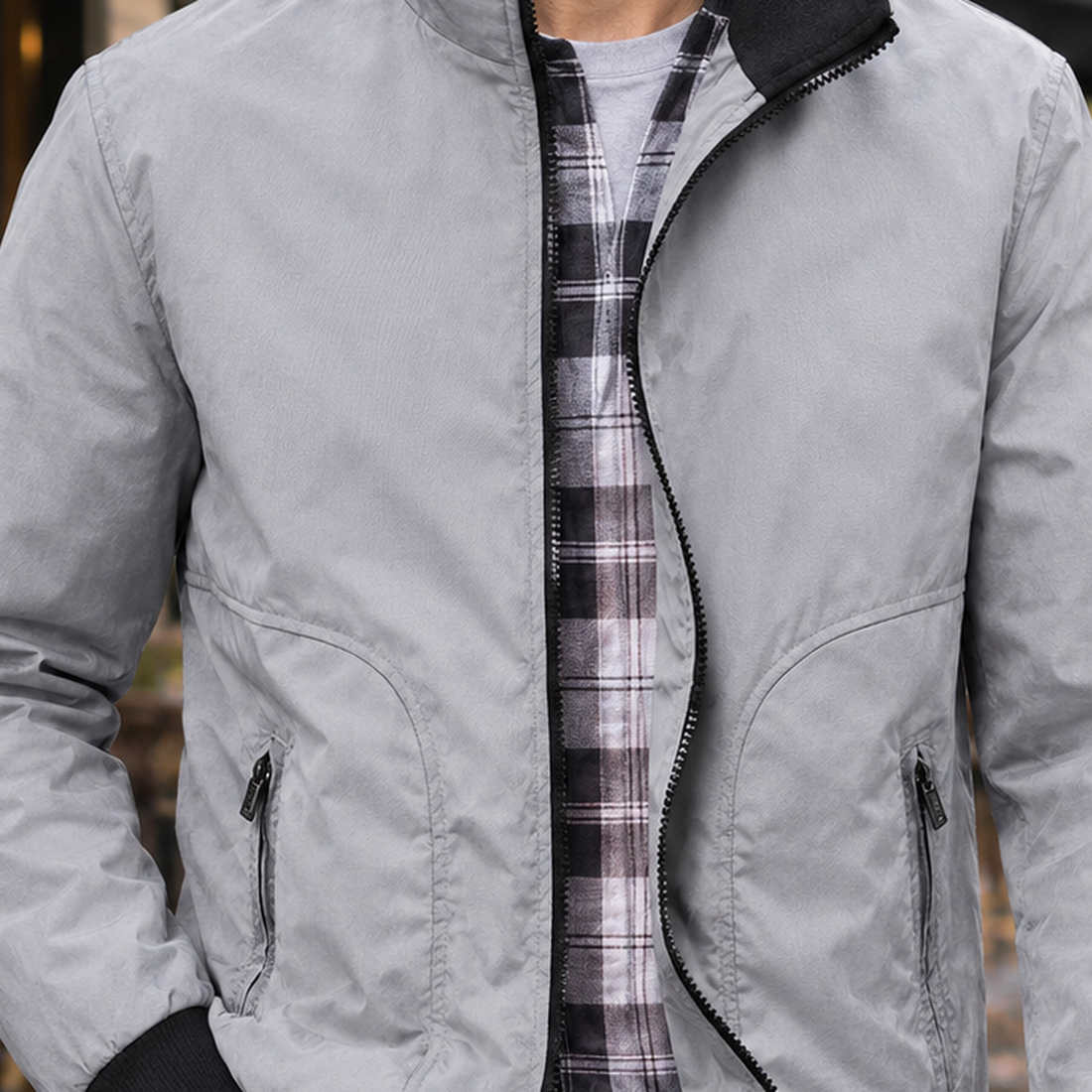 Reece-Miles Stand Collar Jacket - Lead Product Detail