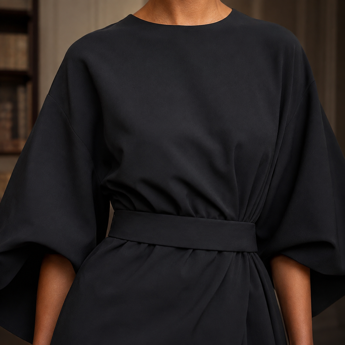 April-Kate Belted Cape Dress - Lead Product Detail