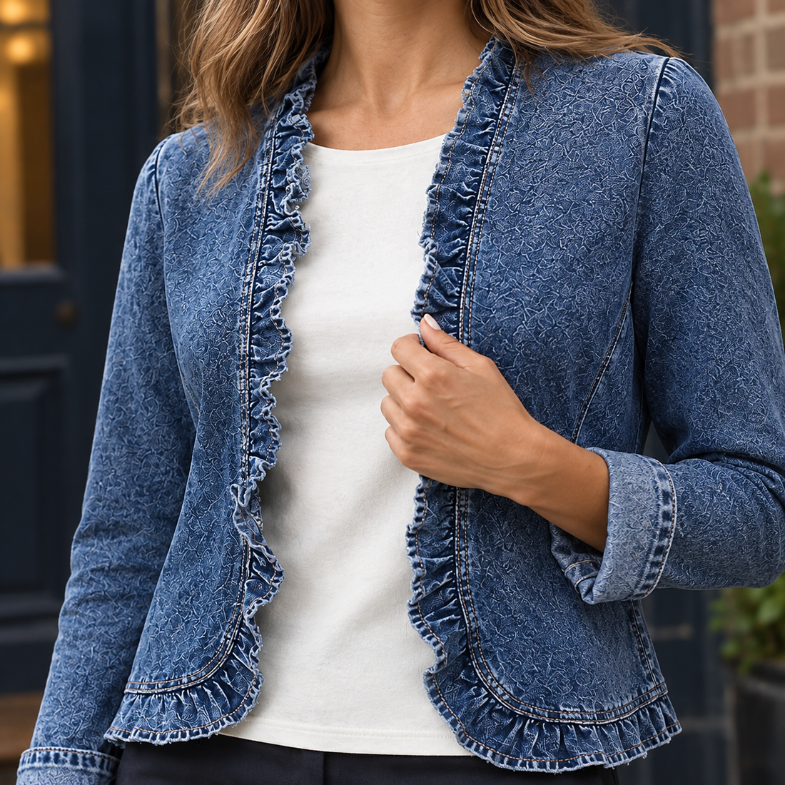 Paige-Grace Ruffle Jacket - Lead Product Detail