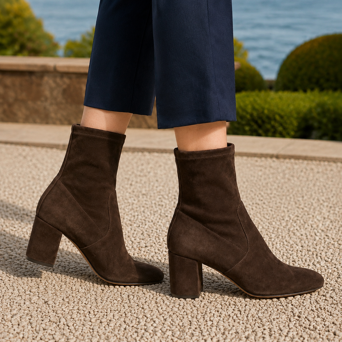 Fiorini Block Heel Boots - Lead Alternate View