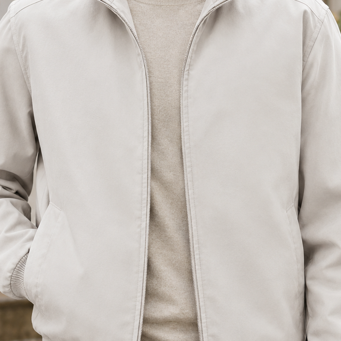 Malcolm-West Stand Collar Jacket - Lead Product Detail