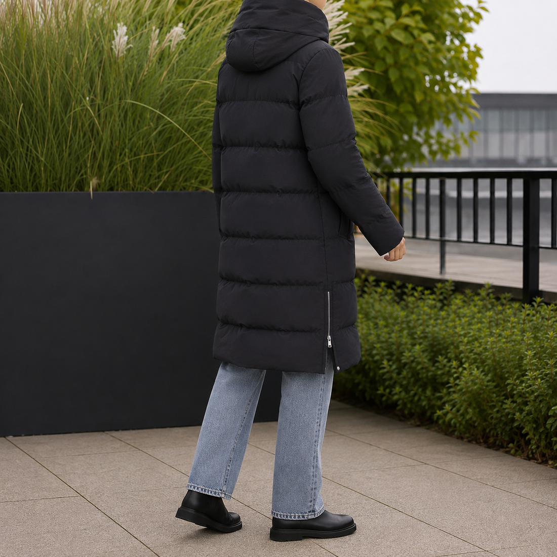 Giulia-Rae Hooded Puffer Jacket - Lead Alternate View