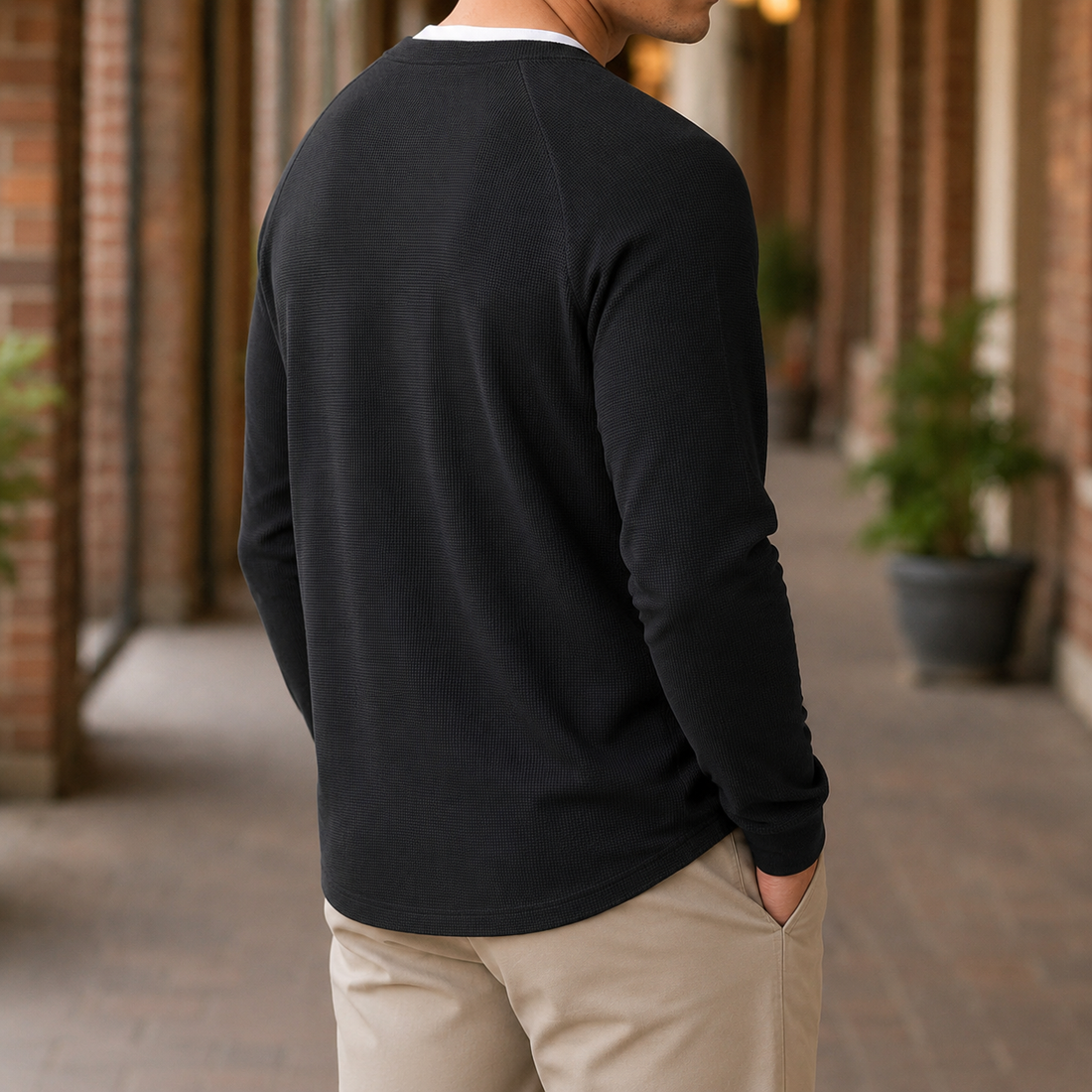 Silas Waffle Sweater - Lead Alternate View